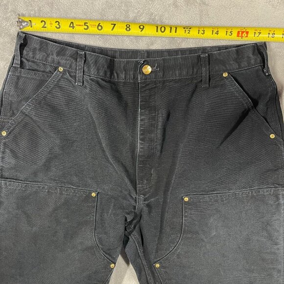Vintage Carhartt Double Knee Black Carpenter Pants B0 1BLK USA Made Men’s 38x36 - Picture 5 of 10